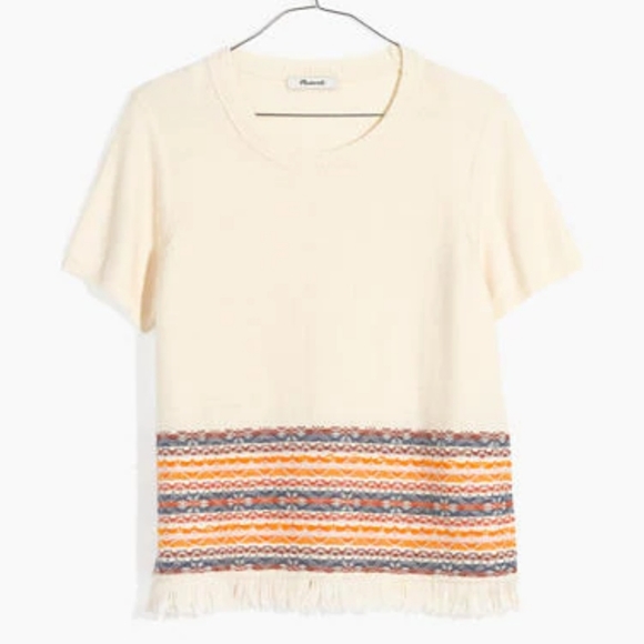 Madewell Sweaters - NWOT!! Madewell Fringed Jacquered Sweater Size S